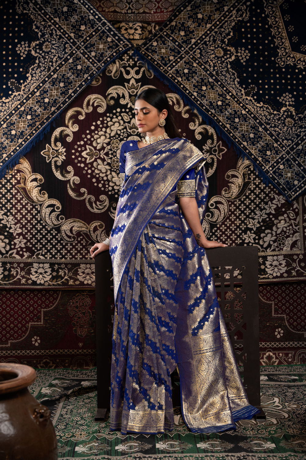 Royal Blue Banarasi Silk with Zari Woven Saree