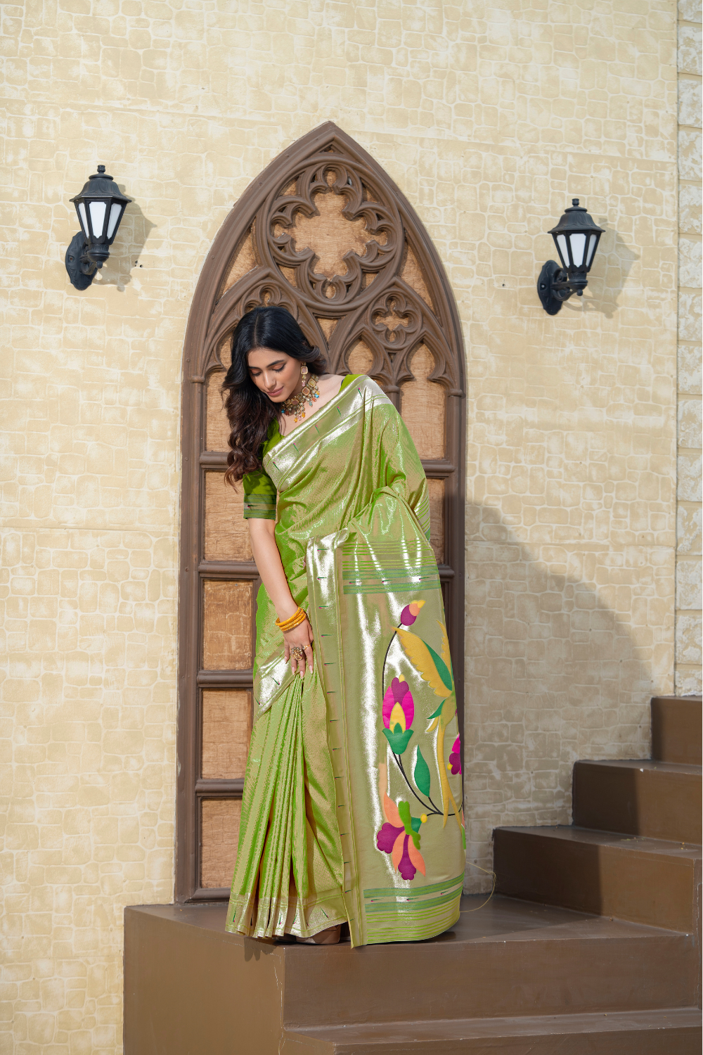 Green Soft Blended Paithani Silk Saree