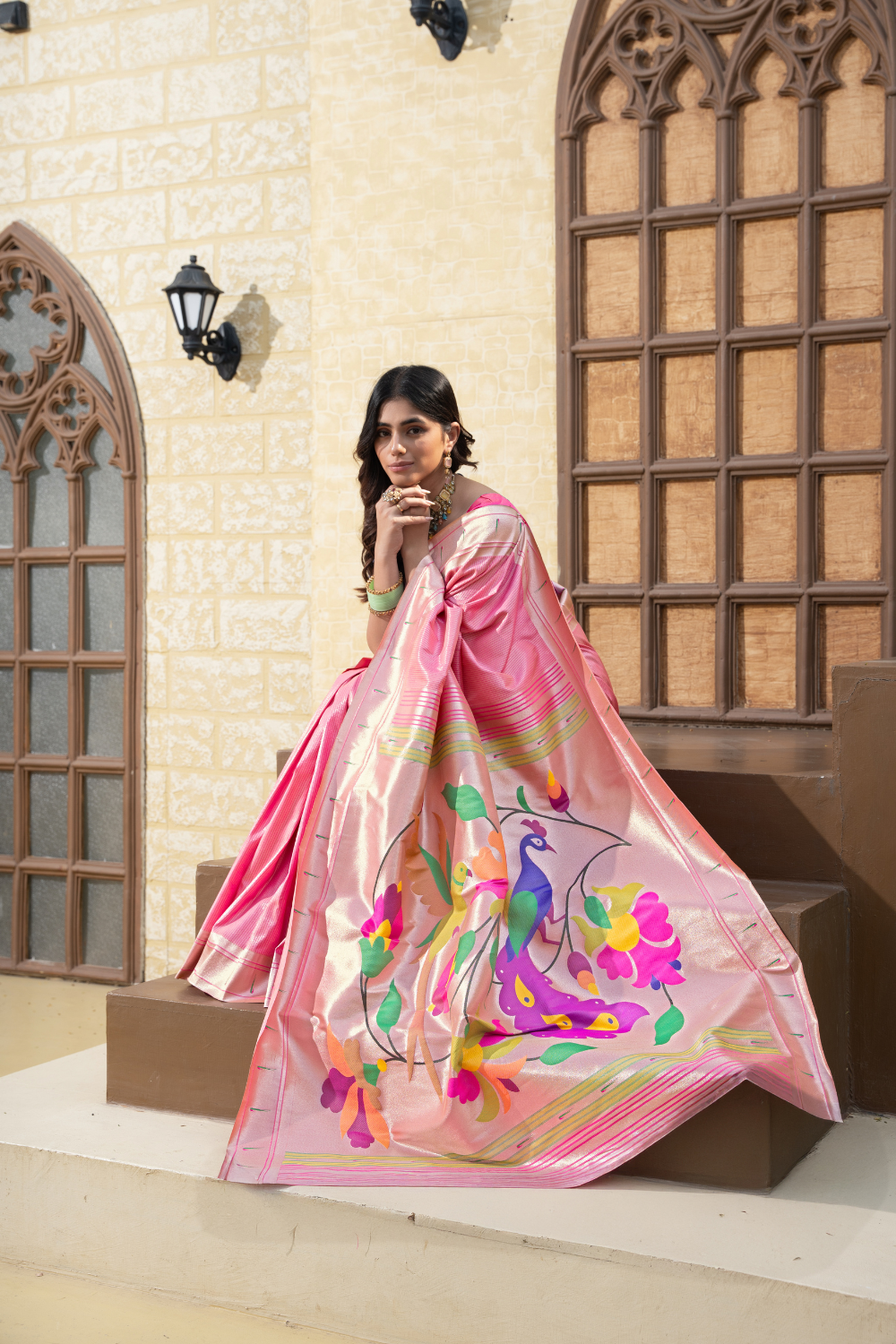 sreevia paithani saree pink