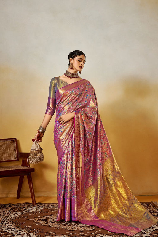 Purple Dharmavaram Silk Saree