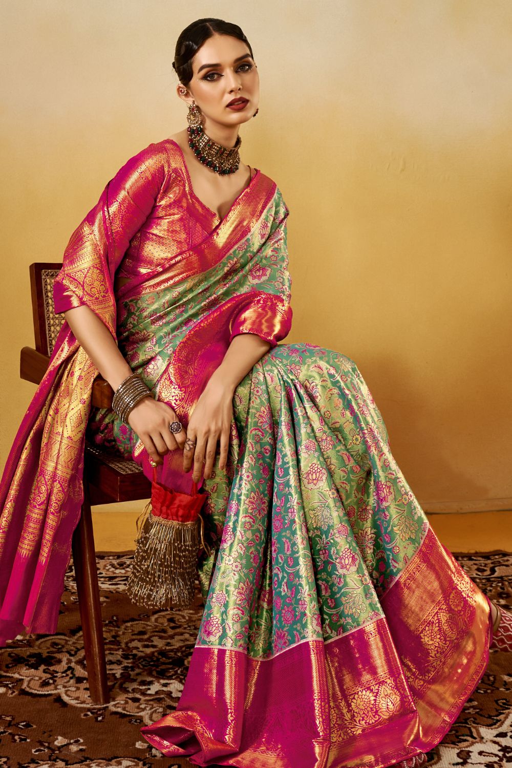 Green Dharmavaram Silk Saree